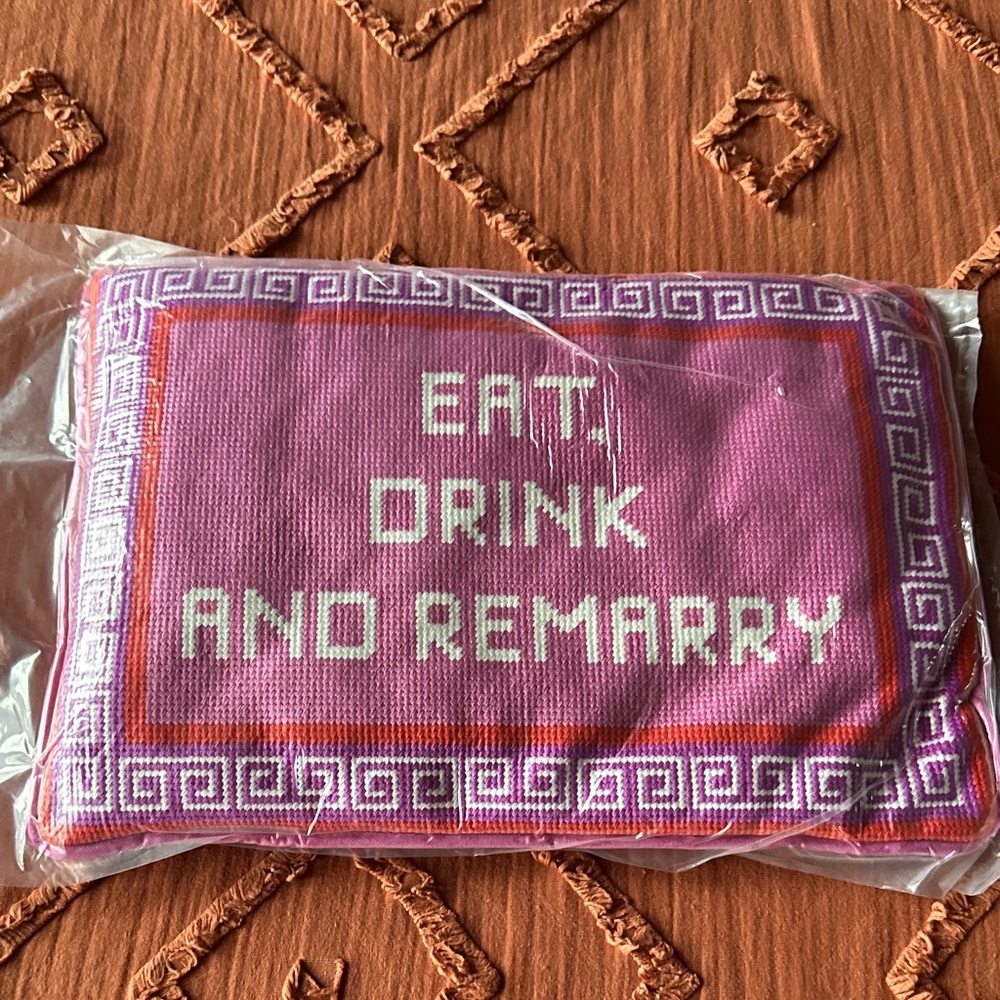 Plush Pink Throw Pillow with Embroidered Logo